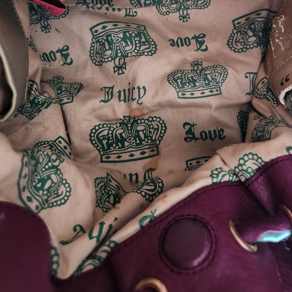 Vintage Juicy Couture Green and Purple Velour Daydreamer Bag HTF - Picture 6 of 16